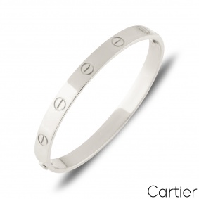Cartier White Gold Plain Love Bracelet Size 20 B6035420 Cartier White Gold Plain Love Bracelet Size 20 B6035420